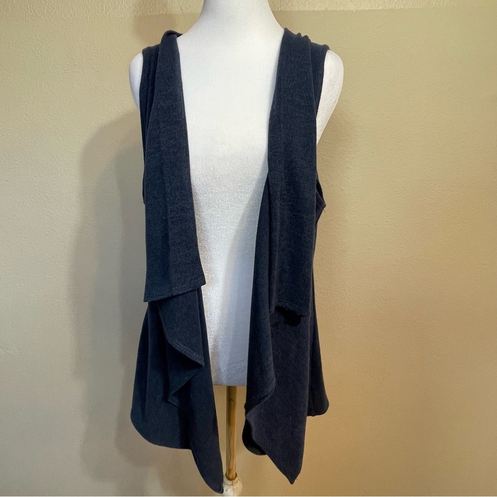 Janette Fashion Dark Blue Open Front Vest